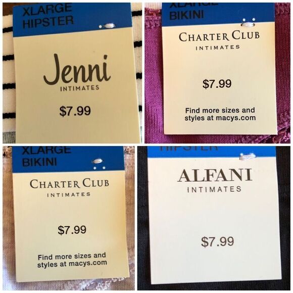 ALFANI, JENNI, CHARTER CLUB - NWT - L Sz XL Four Pair of Bikini Panties. - Picture 12 of 15